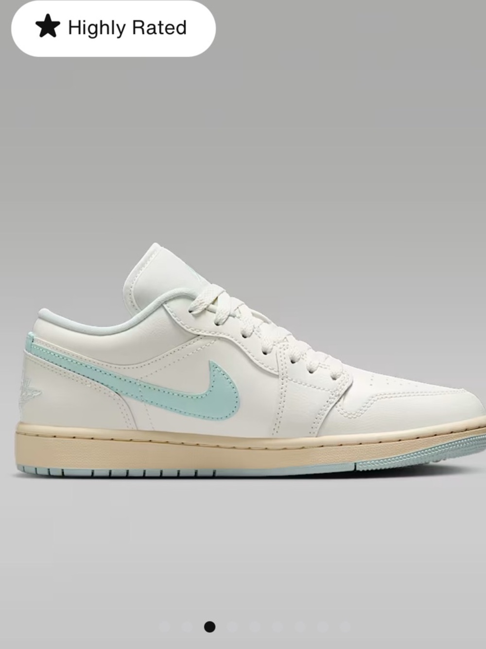 Air Jordan 1 Low-Top Sneakers in White and Mint